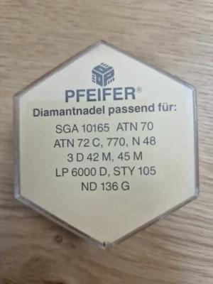 Rückseite der PFEIFER Verpackung mit Kompatibilitätsliste für SGA 10165, ATN 70, ATN 72 C und N 48