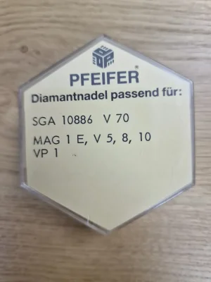 Rückseite der Pfeifer Verpackung mit Kompatibilitätsangaben für SGA 10886, V 70, MAG 1 E
