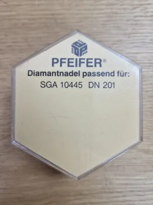 Pfeifer Verpackungsrückseite mit der Aufschrift Diamantnadel passend für SGA 10445 DN 201