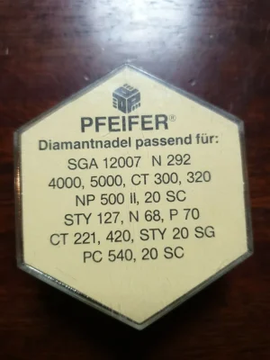 Rückseite der Pfeifer Verpackung mit Liste passender Modellnummern