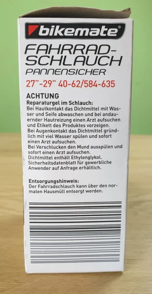 Fahrradschlauch Verpackung 3 Seite