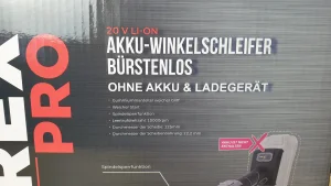 Ferrex Pro Akku Winkelschleifer Hinten Close