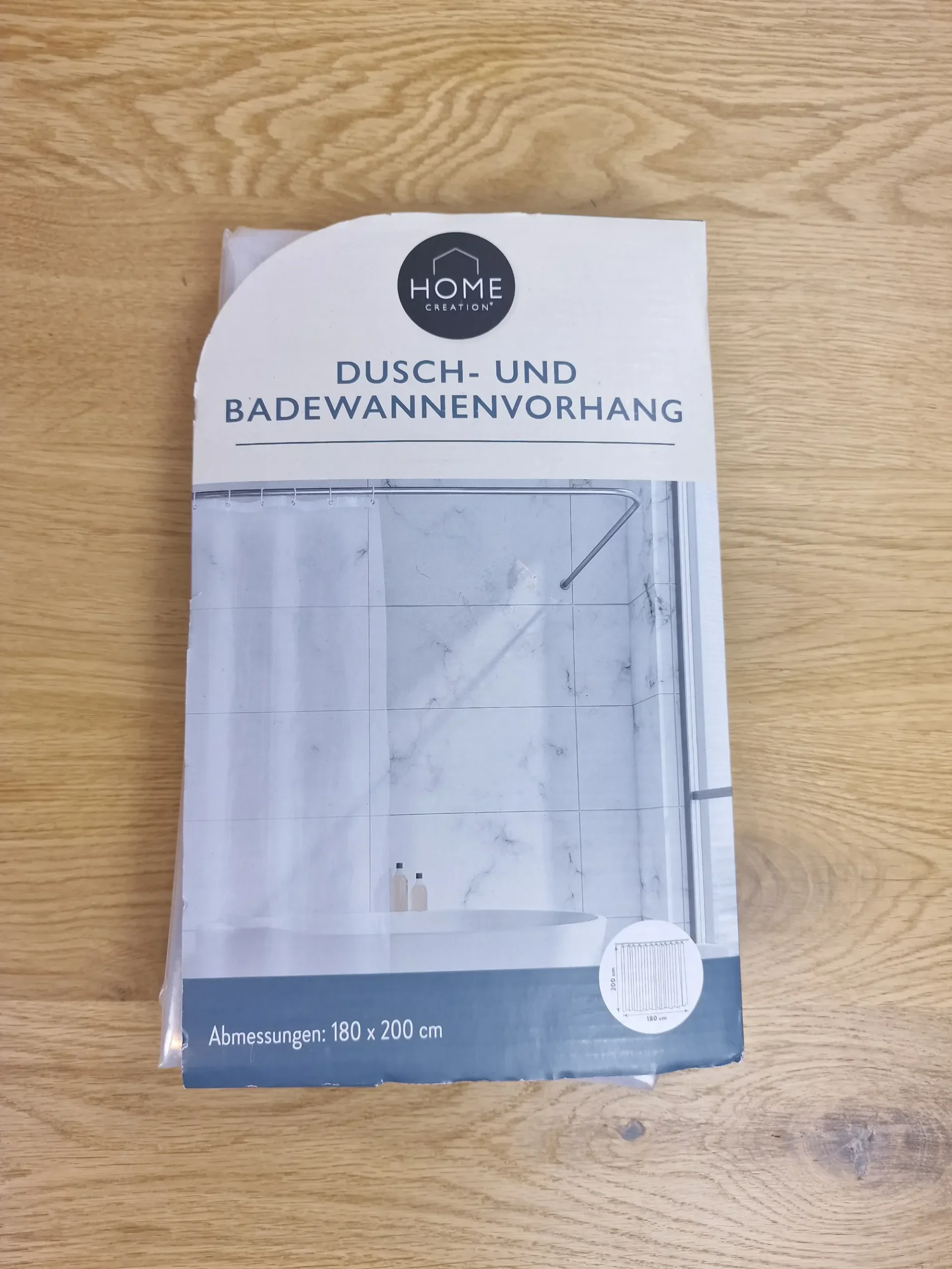 Home Creation Dusch- und Badewannenvorhang 180 x 200 cm Verpackung Vorderseite