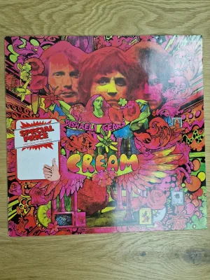 Vorderseite der Vinyl-Schallplatte Cream Disraeli Gears mit psychedelischem Cover-Artwork