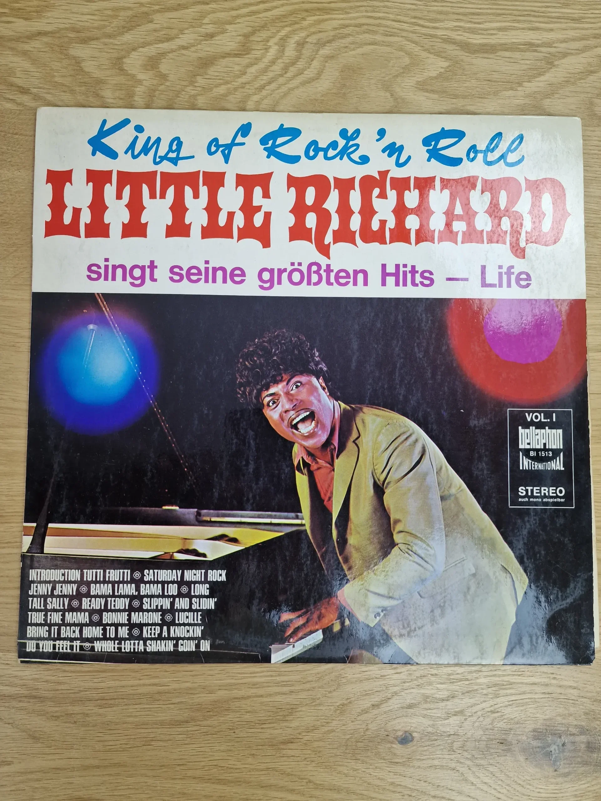 Cover-Vorderseite der Vinyl-Schallplatte Little Richard - King of Rock 'n Roll singt seine größten Hits - Life Vol. I auf Bellaphon International