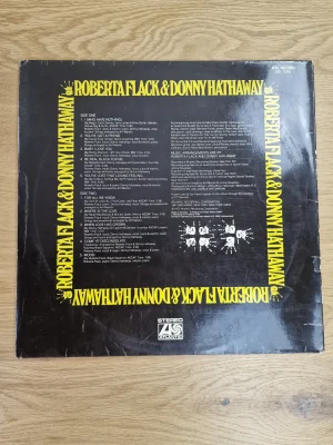 Rückseite der Roberta Flack & Donny Hathaway Schallplatte mit kompletter Tracklist und Produktionsdetails