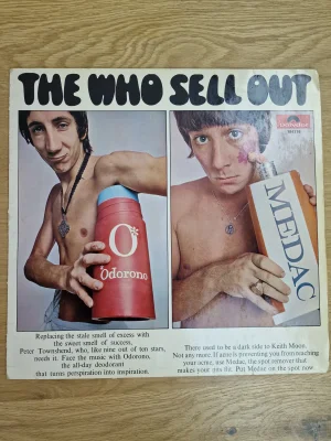 Vorderseite des Vinyl-Covers The Who Sell Out mit Pete Townshend und Keith Moon