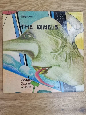 Vorderseite des Vinyl-Albums The Oimels vom Wolfgang Dauner Quintet auf MPS Records mit grünem Fabelwesen-Motiv
