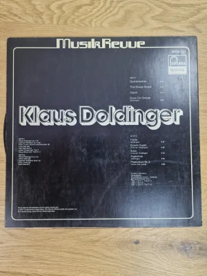 Rückseite des Vinyl-Covers Klaus Doldinger MusikRevue mit Titelliste und Besetzung
