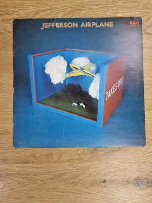 Jefferson Airplane Takes Off Vinyl LP Album Cover mit gelbem Flugzeug Motiv