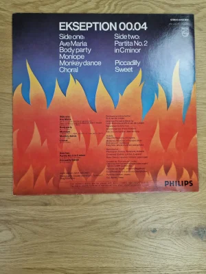 Rückseite der Ekseption 00.04 Vinyl Hülle mit Songübersicht und Album-Credits