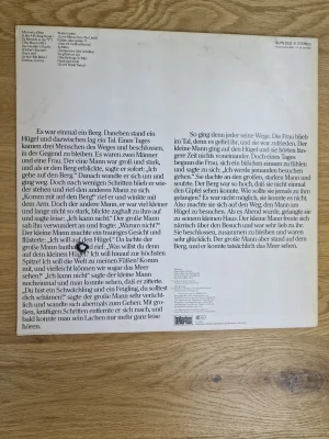 Rückseite der Schallplatte Wie im Schlaf von Wolfgang Ambros mit Trackliste und Credits