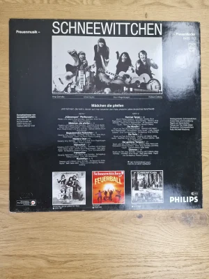 Schneewittchen Mädchen die pfeifen Vinyl LP Rückseite mit Titelliste und Bandfoto