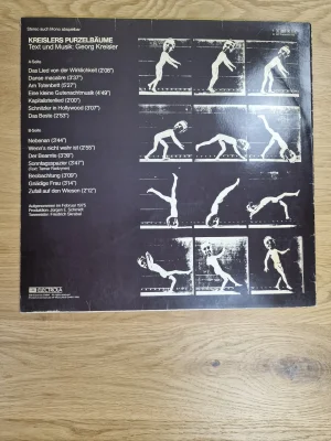 Schwarze Rückseite der Schallplatte Kreislers Purzelbäume von Georg Kreisler mit Titelliste