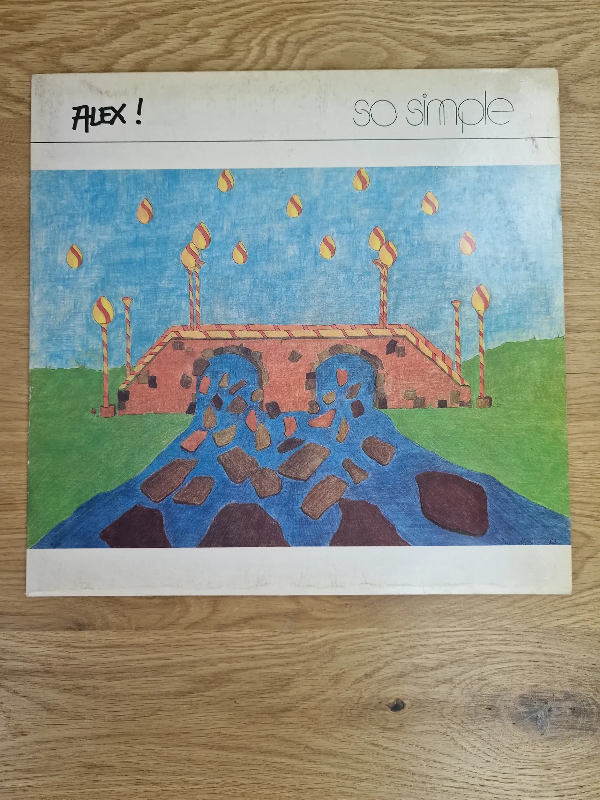 Vorderseite des Albumcovers So Simple von Alex aus dem Jahr 1984 mit bunten Zeichnungen