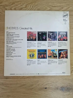 Rückseite des Vinyl-Covers mit vollständiger Tracklist von The Byrds Greatest Hits