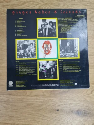 Rückseite der Vinyl-Schallplatte Ginger Baker & Friends mit Tracklist und Band-Mitgliedern