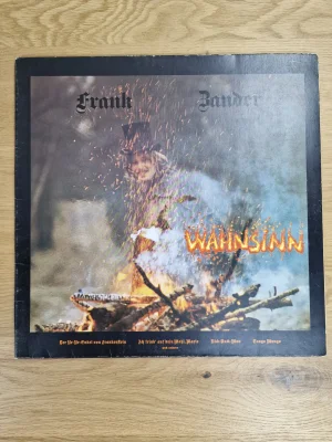 Original Cover des Frank Zander Vinyl-Albums Wahnsinn mit Lagerfeuer-Motiv