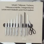 Edelstahl Messer SET 10 teilig Magnetische Leiste Messerschärfer Schere