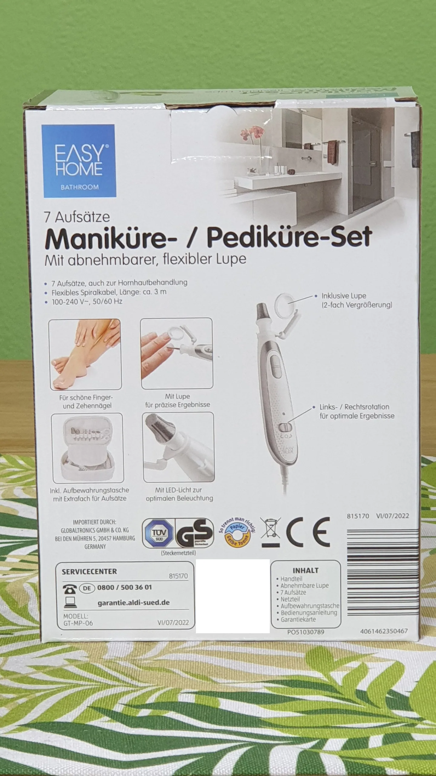 EASYHOME-Maniküre-Pediküre-Set-hinten Produktbild von EASYHOME Maniküre Pediküre Set von hinten