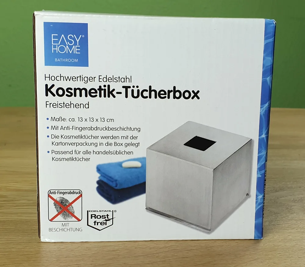 20230321_174410 Beispielbild für Hygieneartikel. Hier eine Kosmetik-Tücherbox.