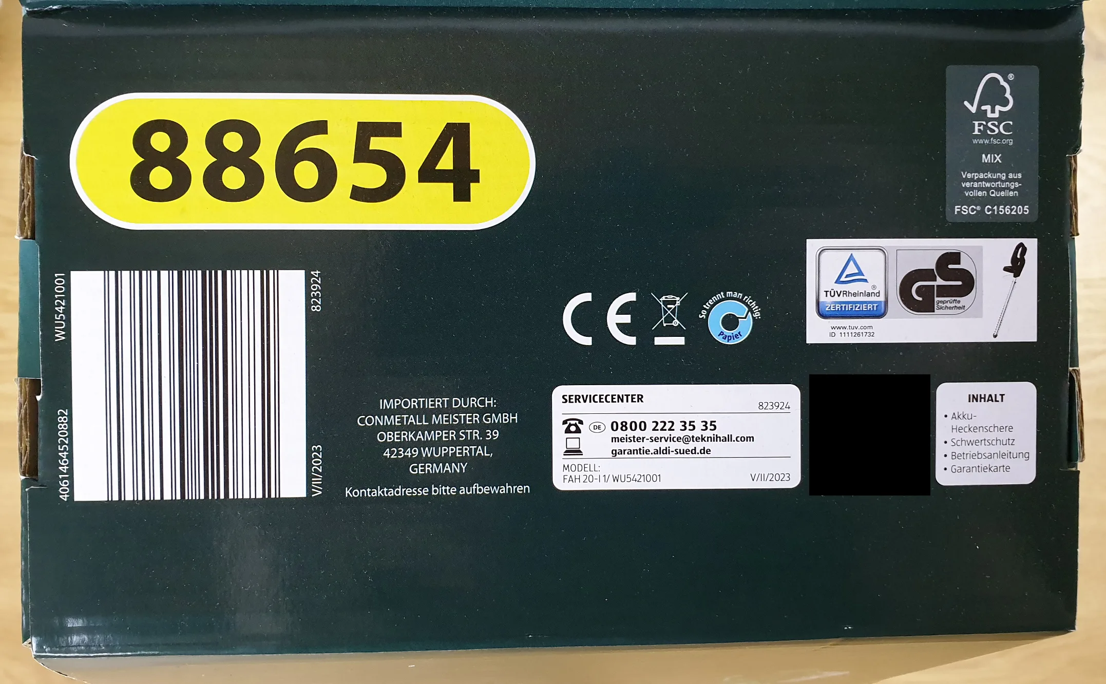 Ferrex-Heckenschere-unten Produktbild von Ferrex Heckenschere von unten