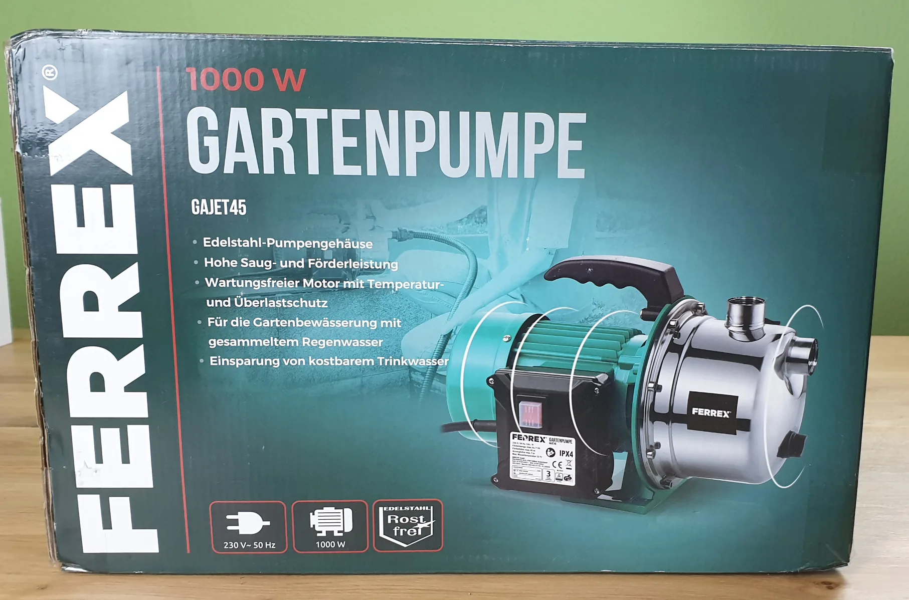 Ferrex Gartenpumpe Produktverpackung seite 4 jpg