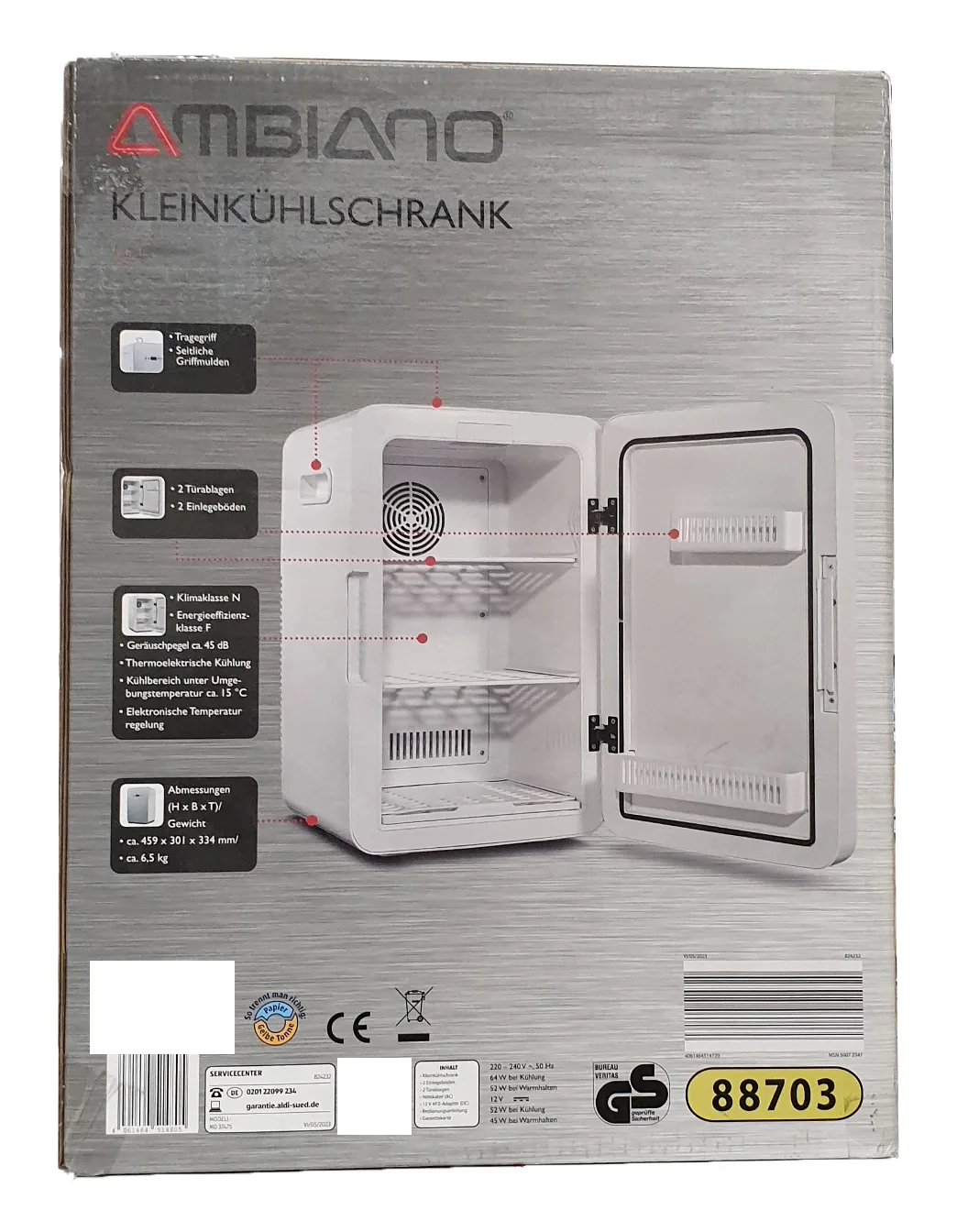 Hinten_2_2 Die Verapckung von AMBIANO® Kleinkühlschrank 15 L als dessen Produktbild