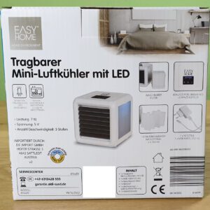 EASYHOME® Tragbarer Mini-Luftkühler mit LED