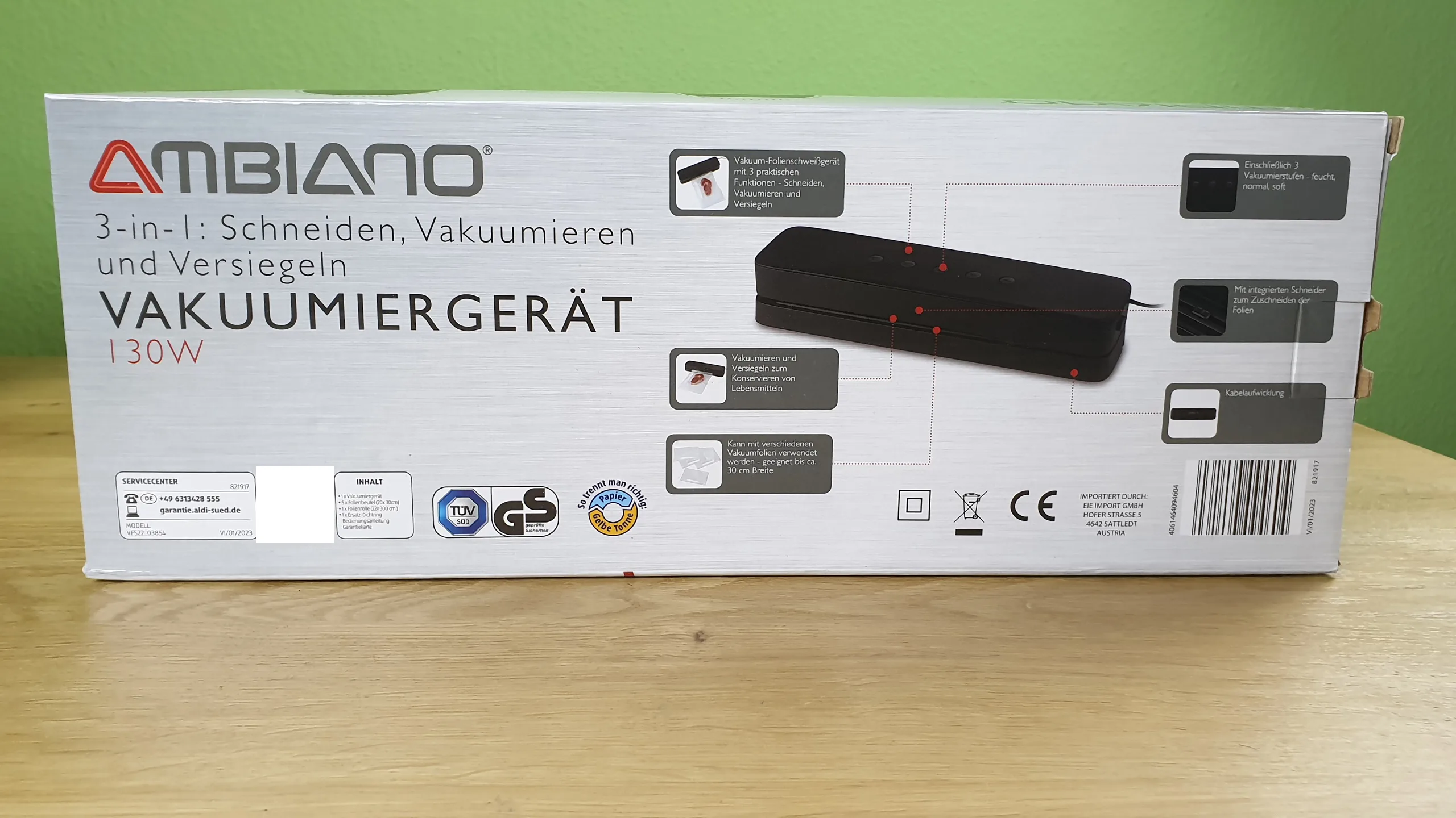 Ambiano-Vakuumiergeraet-Hinten Produktbild von Ambiano Vakuumiergeraet Hinten