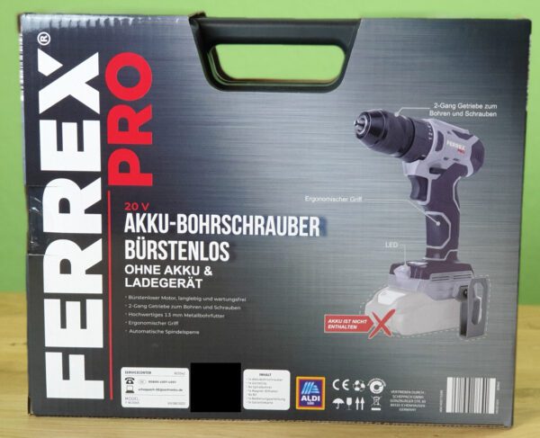 Produktbild von Ferrex Pro Akku Bohrschrauber von Hinten
