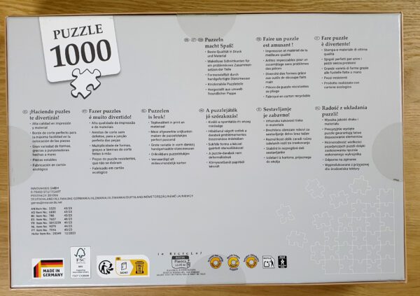 Produktbild des 1000 Teile Puzzles mit der Wildlife von hinten