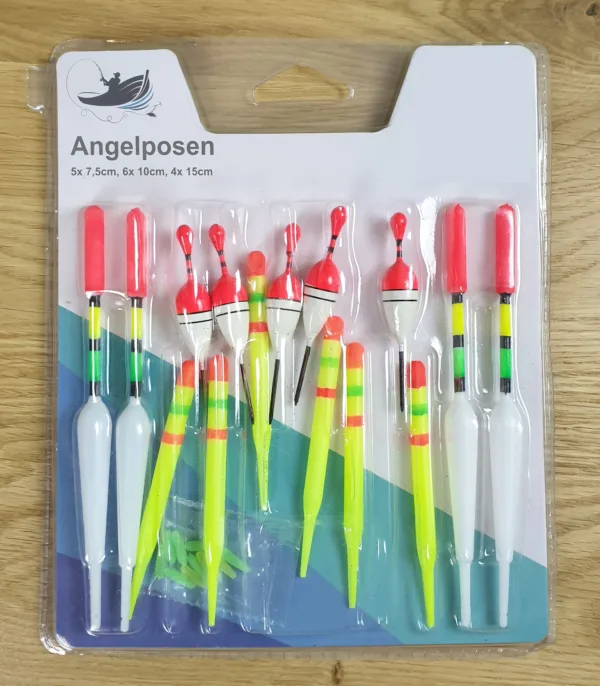 Angelpossen in der Verpackung von vorne