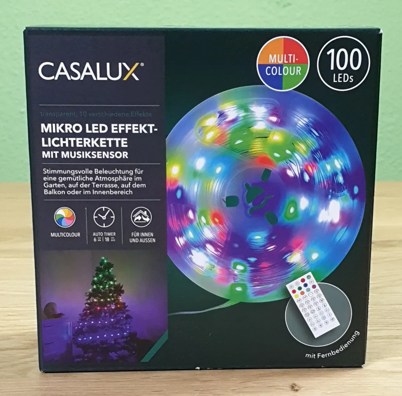 CASALUX® Mikro LED Effekt Lichterkette mit Musiksensor