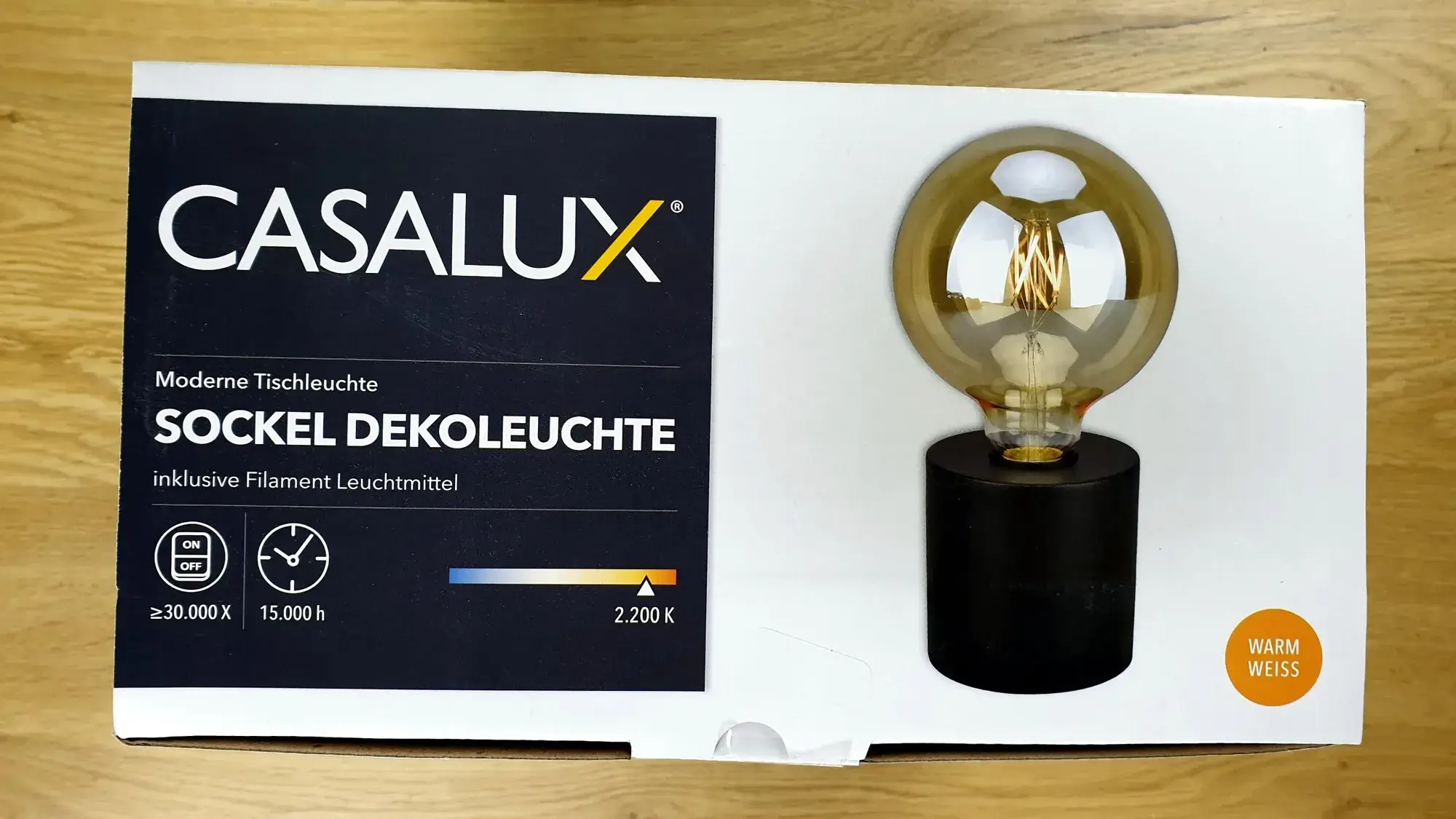 CASALUX-Sockel-Dekoleuchte_Oben Produktbild der CASALUX Sockel Dekoleuchte von oben