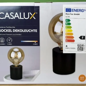 CASALUX® Sockel Dekoleuchte inkl. Filament Leuchtmittel