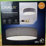 Die CASALUX Textile LED Deckenleuchte in Grau von vorne
