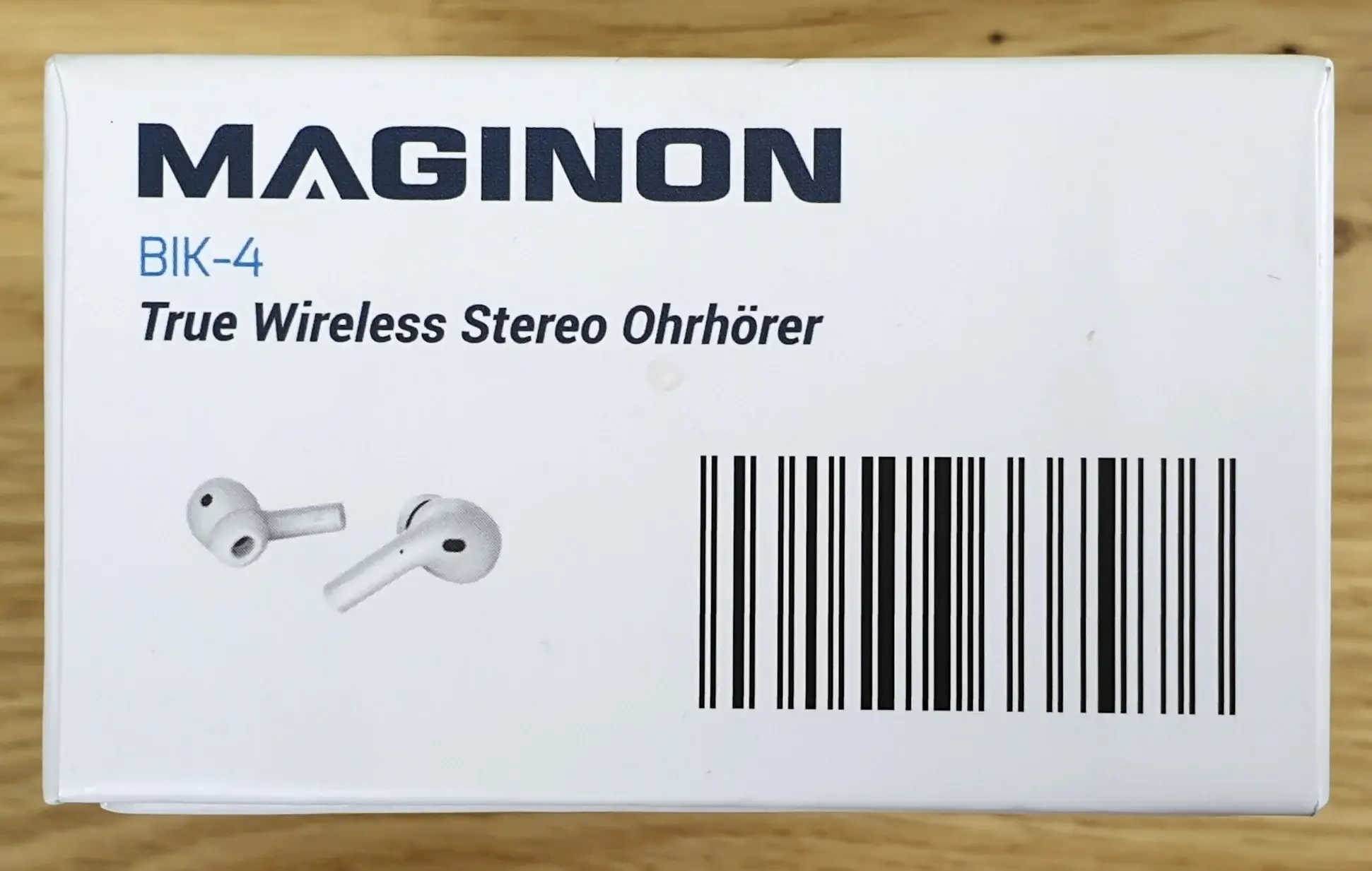 Maginon-BIK-4-True-Wireless-Stereo-Ohrhoerer-Oben Ein Photo von Maginon BIK 4 True Wireless Stereo-Ohrhörer von oben