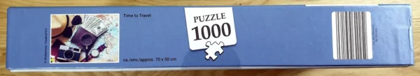 Das "Time to Travel" 1000 Teile Puzzle von der Seite.