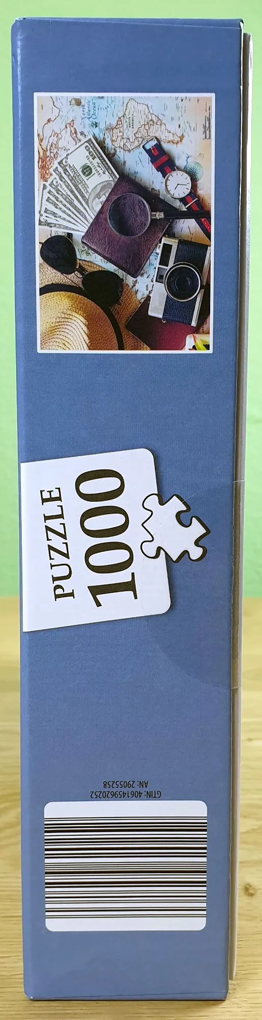 Das "Time to Travel" 1000 Teile Puzzle von der Seite.