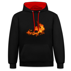Feuer – Kontrast-Hoodie