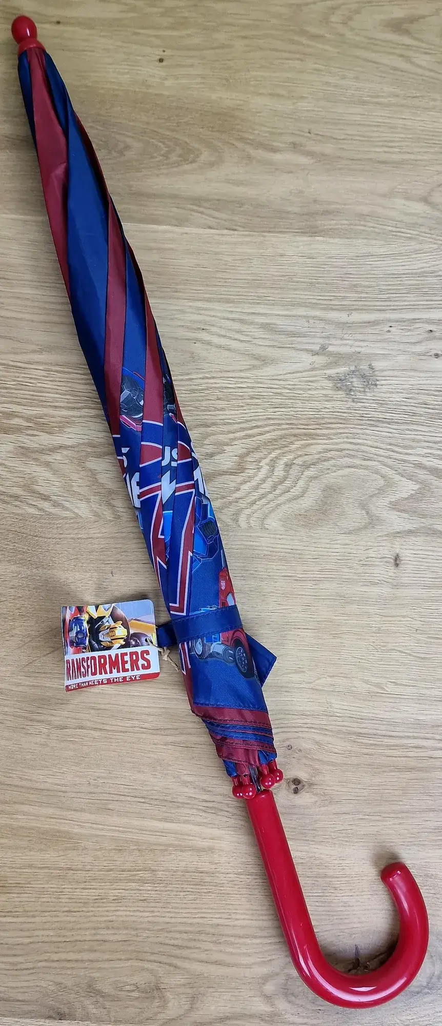 Kinderregenschirm Transformers zusammen von oben