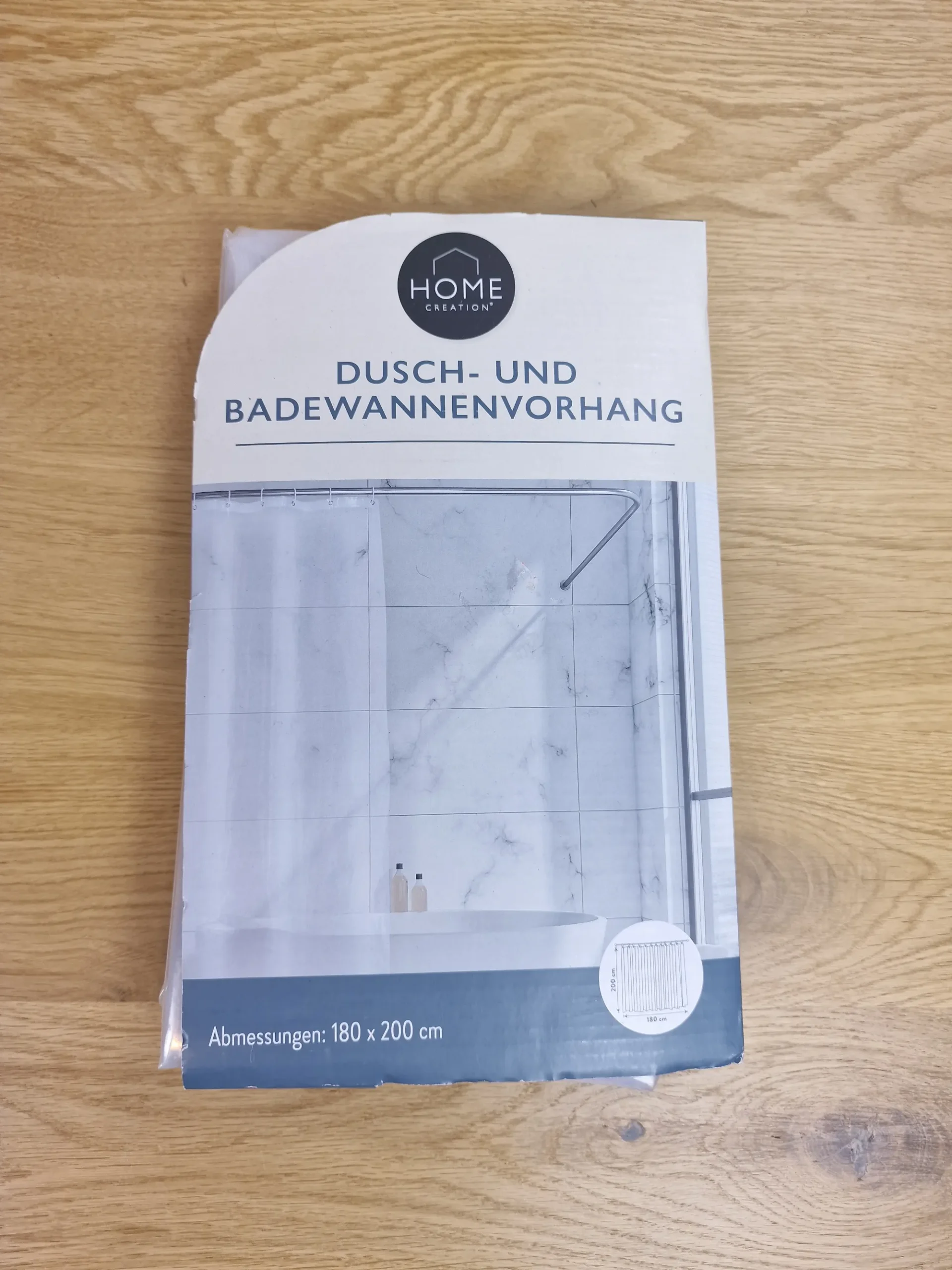 Home Creation Dusch- und Badewannenvorhang 180 x 200 cm Verpackung Vorderseite