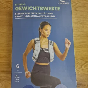 Crane Fitness Gewichtsweste 6 kg – Verstellbare Trainingsweste für Kraft- & Ausdauer