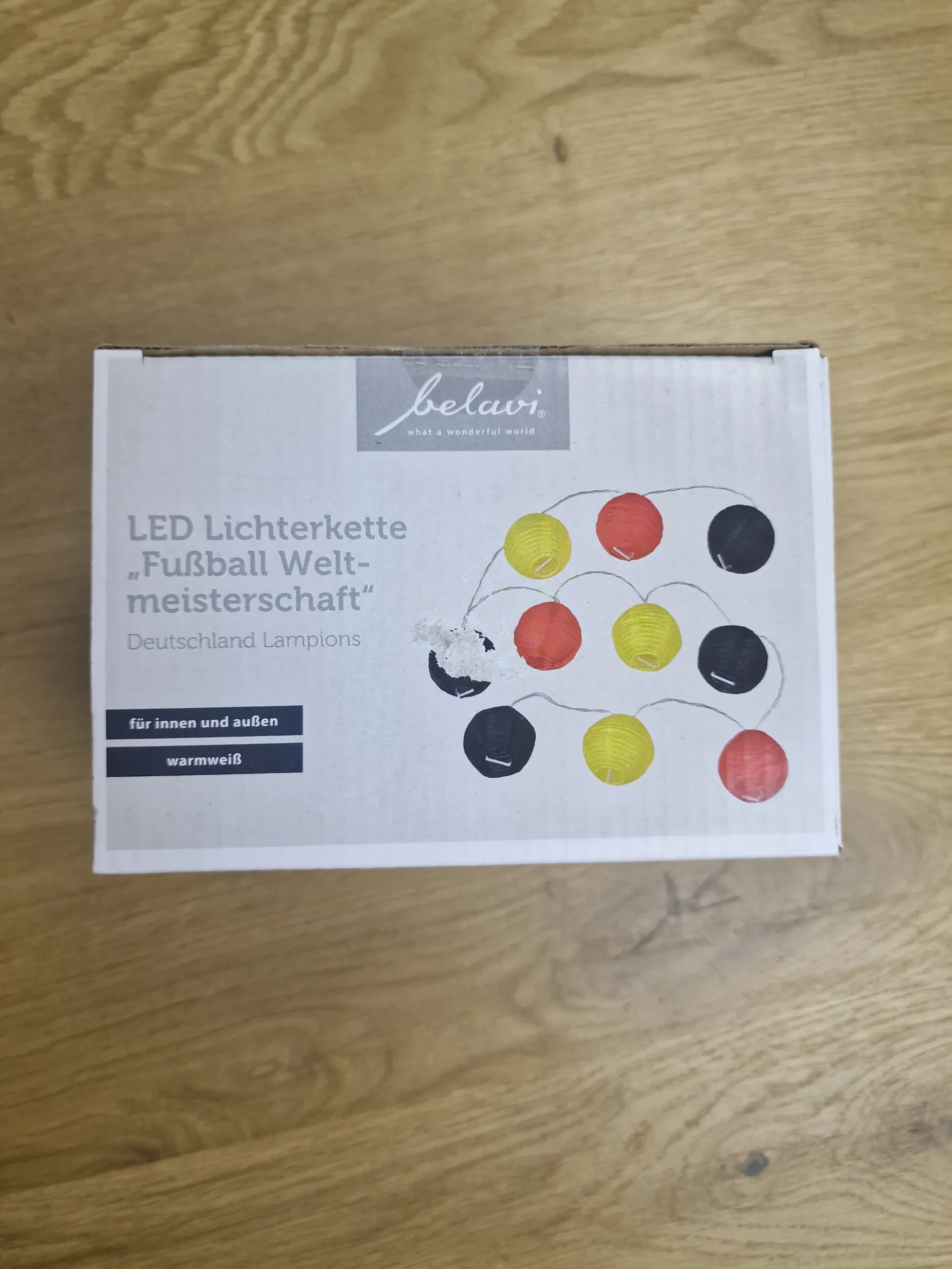 Belavi LED Lichterkette Deutschland Lampions Produktverpackung