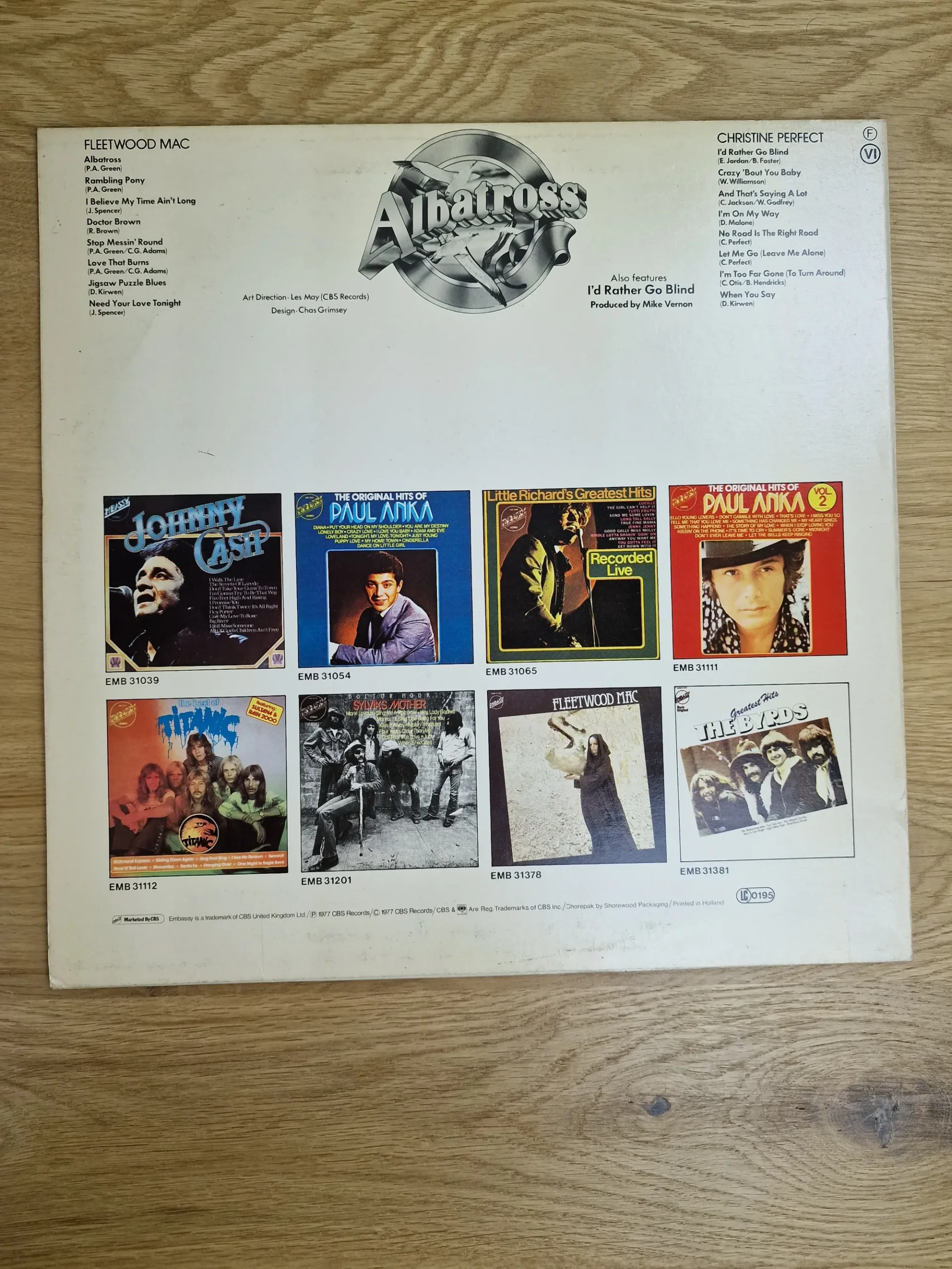 fleetwood-mac-christine-perfect-albatross-vinyl-lp-back-tracklist Fleetwood Mac und Christine Perfect Albatross Vinyl LP Rückseite mit Tracklist