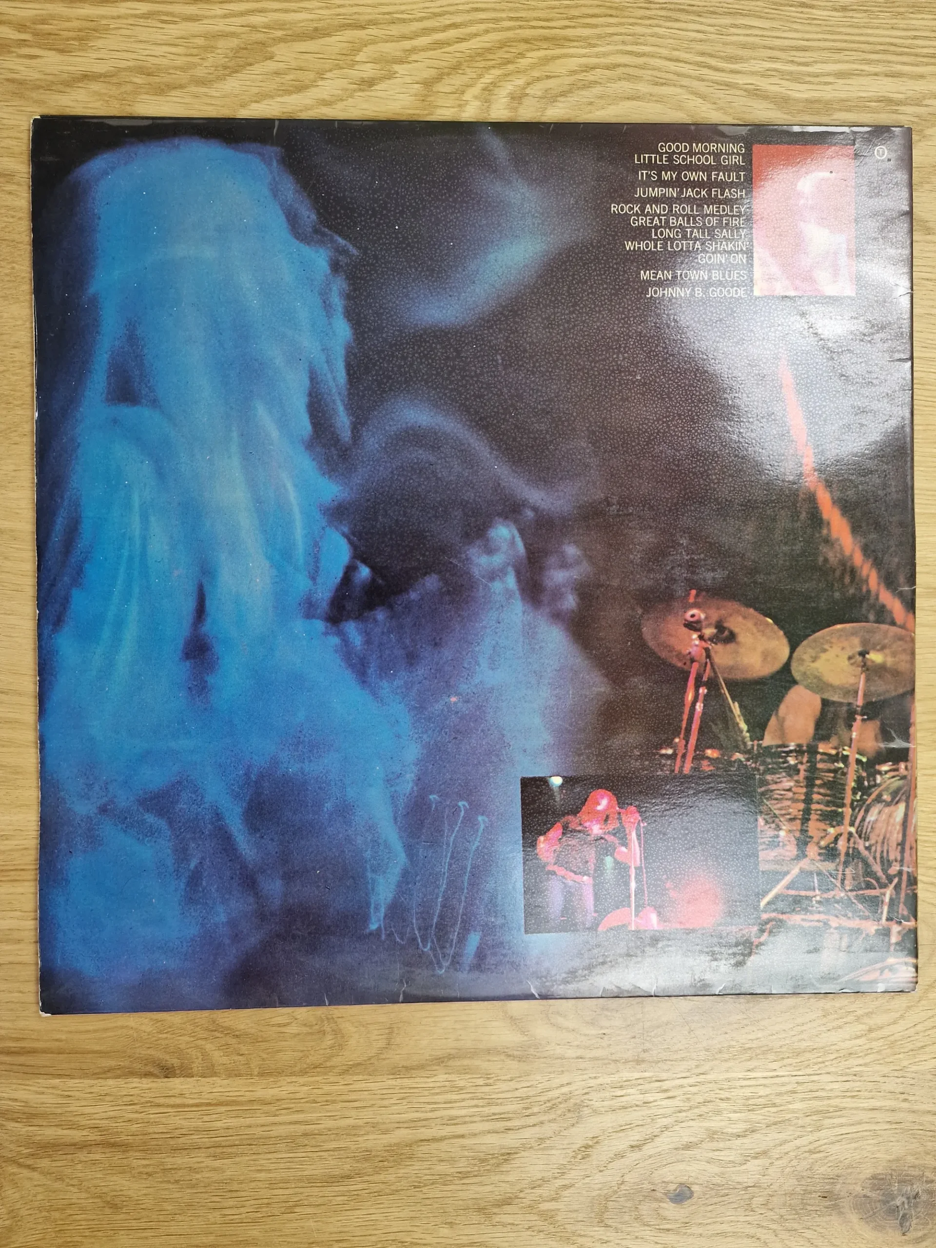 Rückseite des Vinyl-Covers Live Johnny Winter And mit der Trackliste
