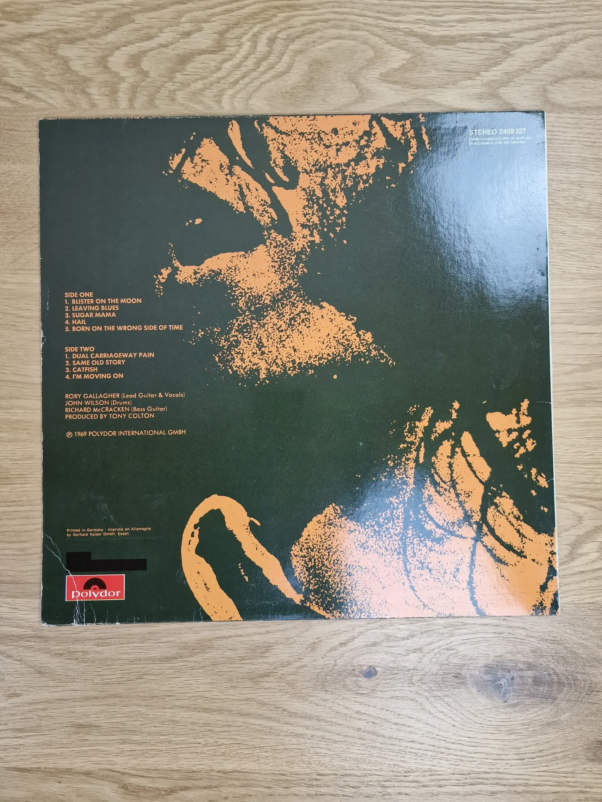 Rückseite des Taste Vinyl-Albums mit kompletter Trackliste und Bandbesetzung