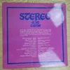 Rückseite des Vinyl-Covers Stereo à la carte mit violetter Umrandung, Titelliste und Mitwirkenden