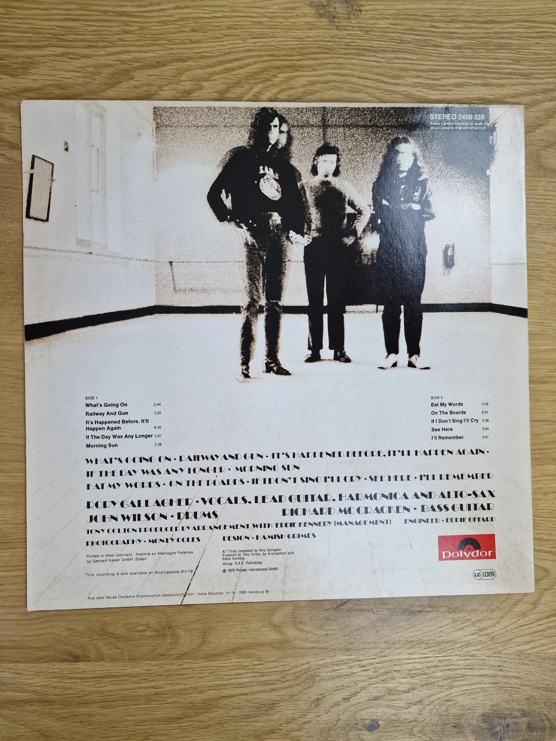 taste-on-the-boards-vinyl-lp-back-tracklist Rückseite des Vinyl-Albumcovers Taste On The Boards mit Tracklist und Besetzung